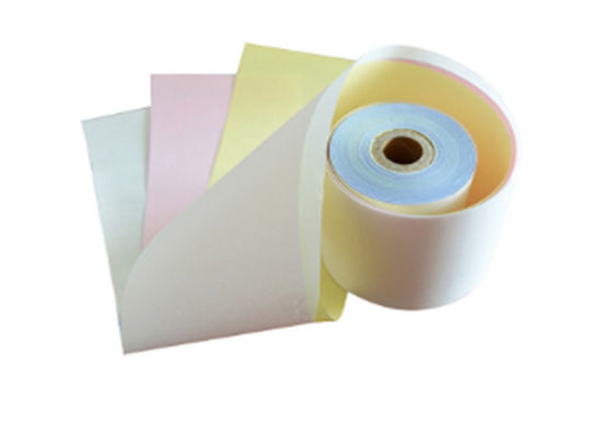 Papel sem carbônio amarelo branco do Ncr da imagem clara 76x70mm