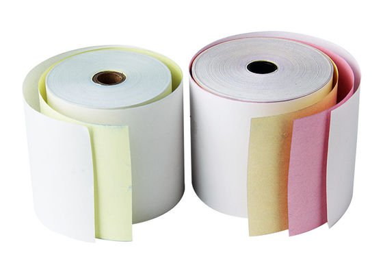 Caixa registadora impressão de papel sem carbônio do OEM do FSC do rolo de 3 dobras